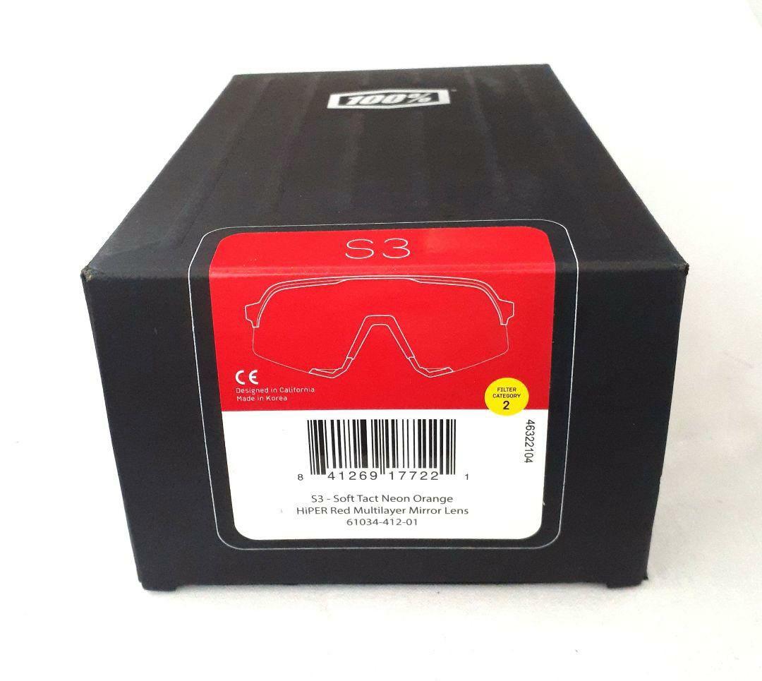 100% S3 ネオンオレンジ ワンハンドレッド サングラス
