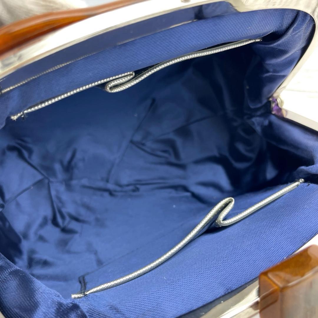 TSUTIYA 土屋鞄 和装バッグ パープル がま口 昭和レトロ