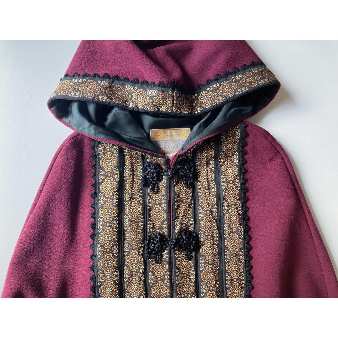 Used 50s-60s 重厚なウールダブルジョーゼット♡ チロリアンマント