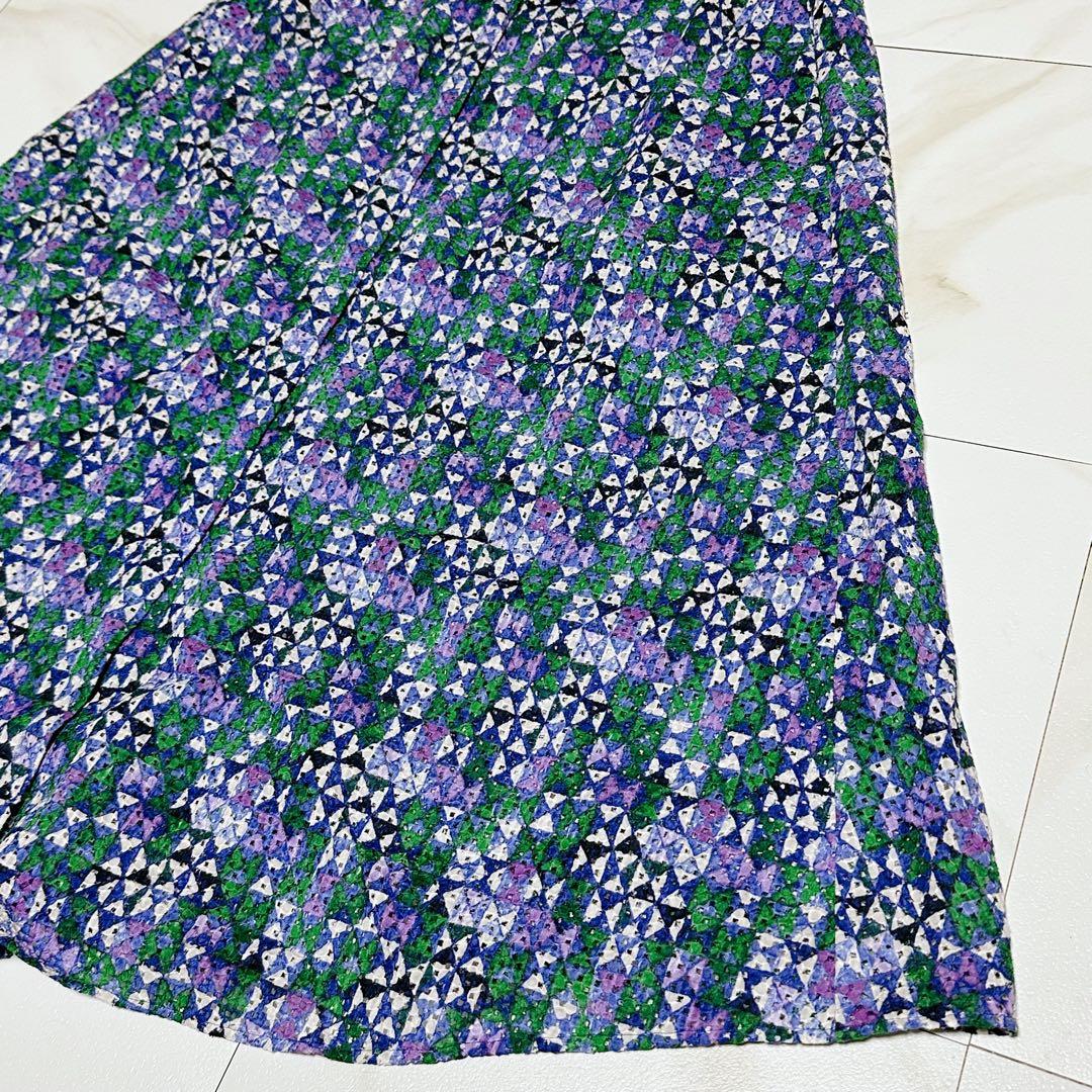 23SS タグ付き シビラ コットンレース幾何プリントドレス シャツワンピース