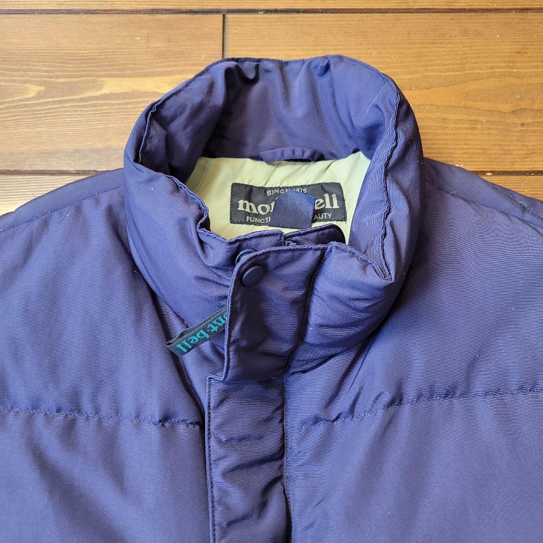 90s オールド モンベル ダウンベスト 肉厚 刺繍ロゴ 紫