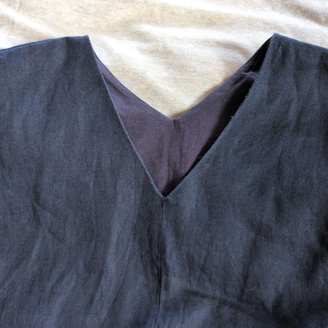 美品♪かぐれ　リネン　ワンピース　Aライン　ロング　マキシ　フリーサイズ