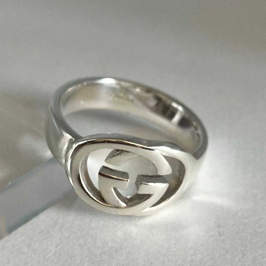 美品 GUCCI グッチ インターロッキングG シルバー リング 18号