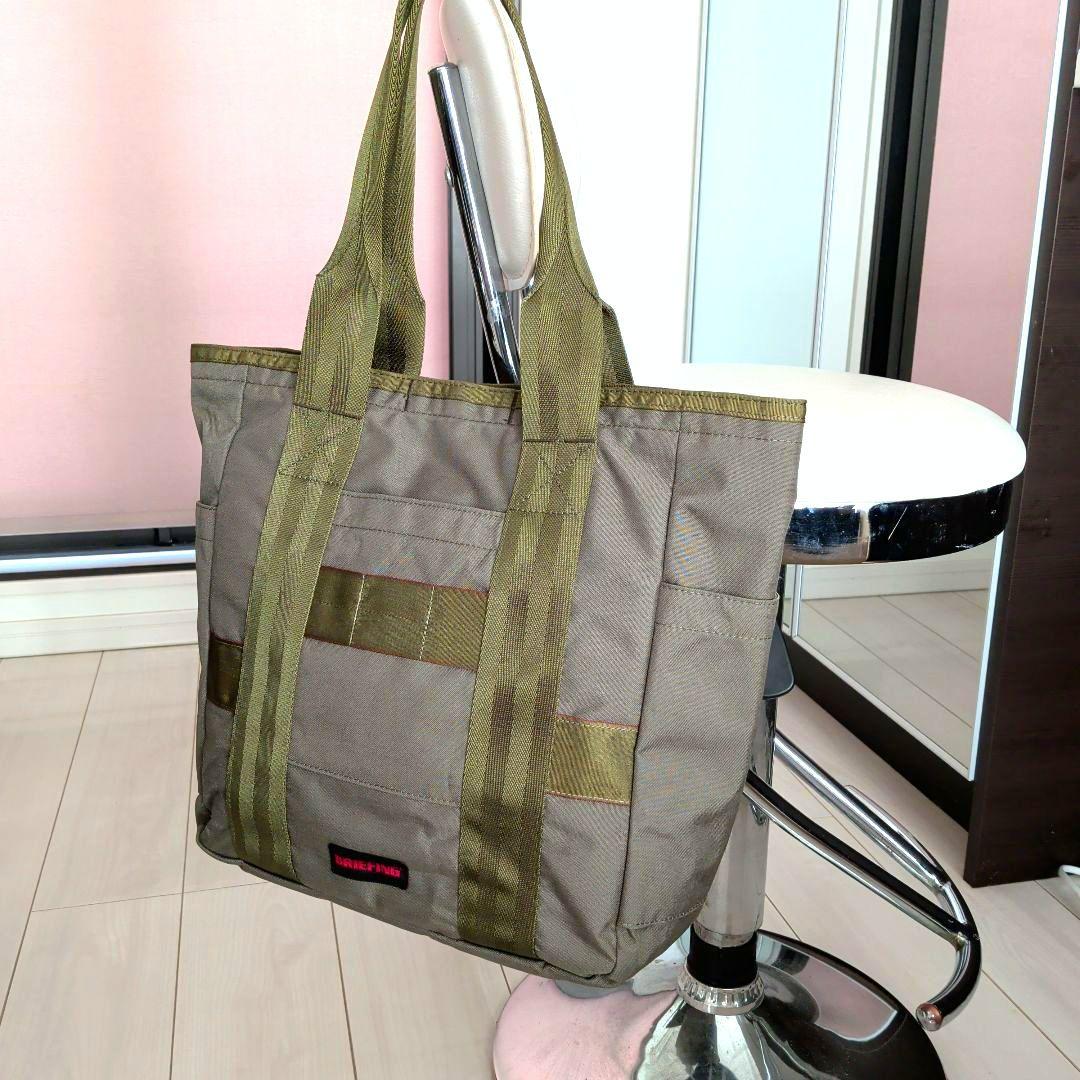 美品 BRIFING グリーンレーベル 別注 オリーブ トートバッグ