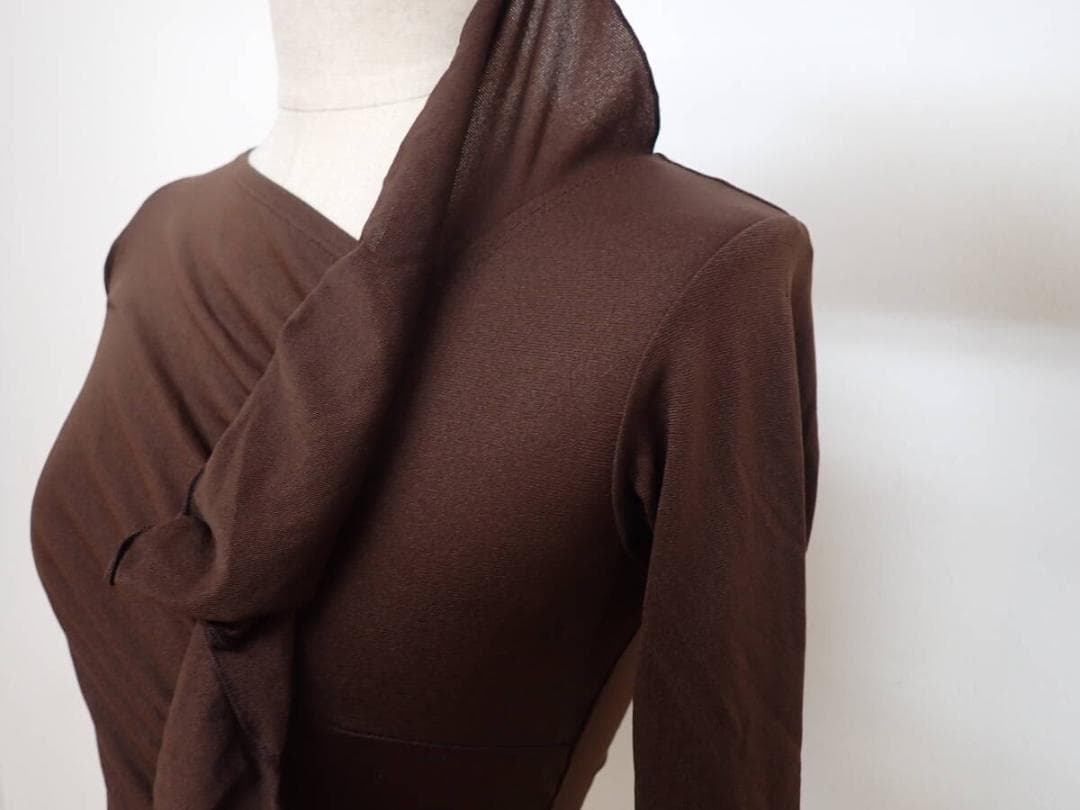 B1552★チャコット★Sサイズ/ブラウン/シャーリング/トップス☆社交ダンス