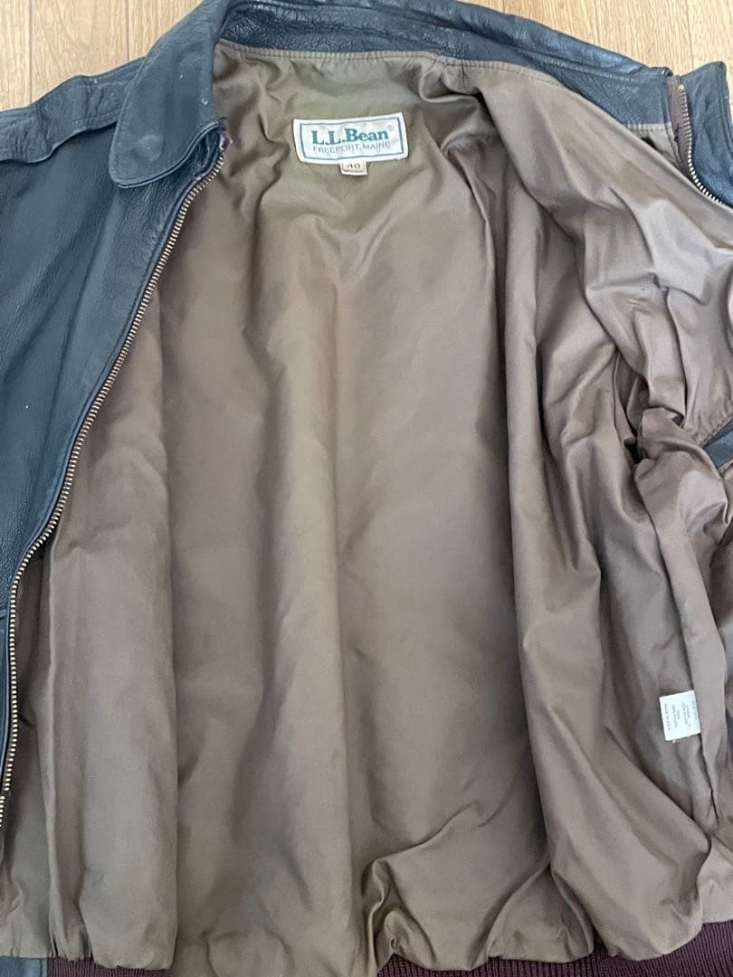 llbean革ジャン　ジッパー壊れ