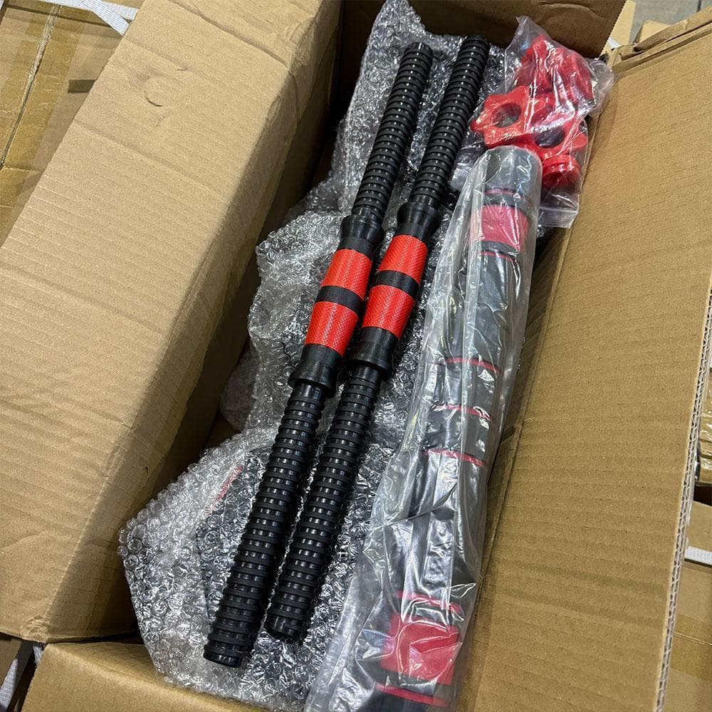 ダンベル 15kg×2個バーベルも可能 計30kg 可変式 K10