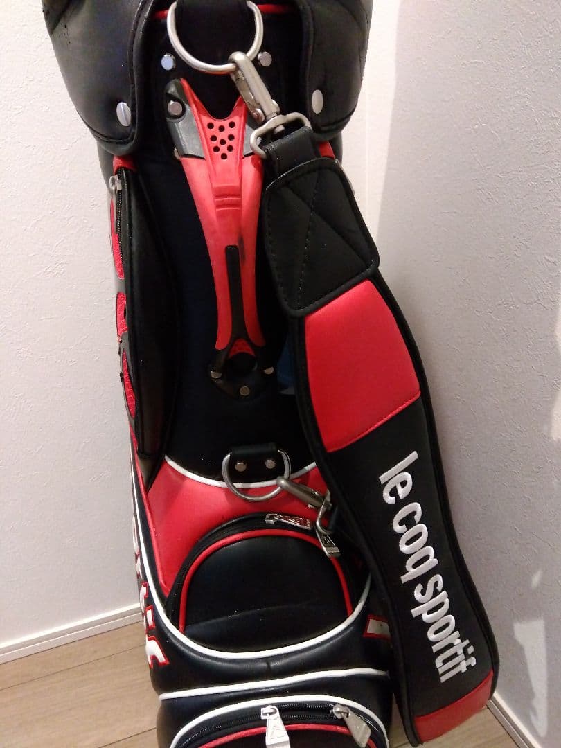 le coq sportif キャディバッグ 黒/赤