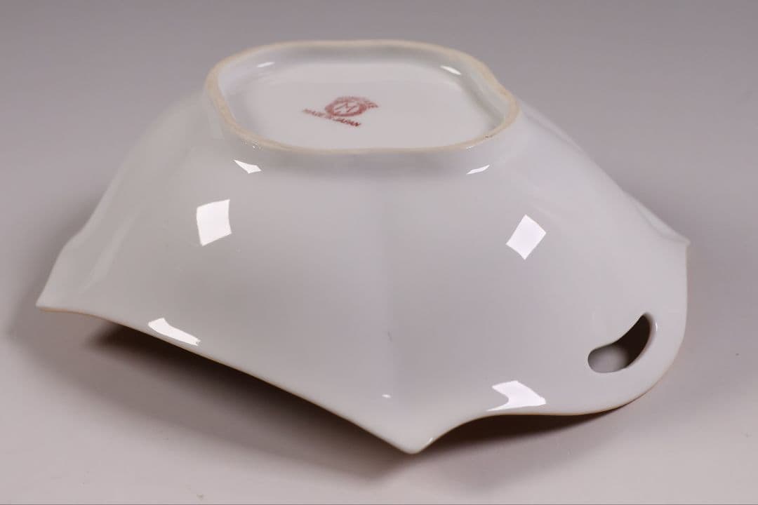 【CM295】オールドノリタケ 草花 ラスター彩 皿 小鉢 耳付 日本 陶磁器