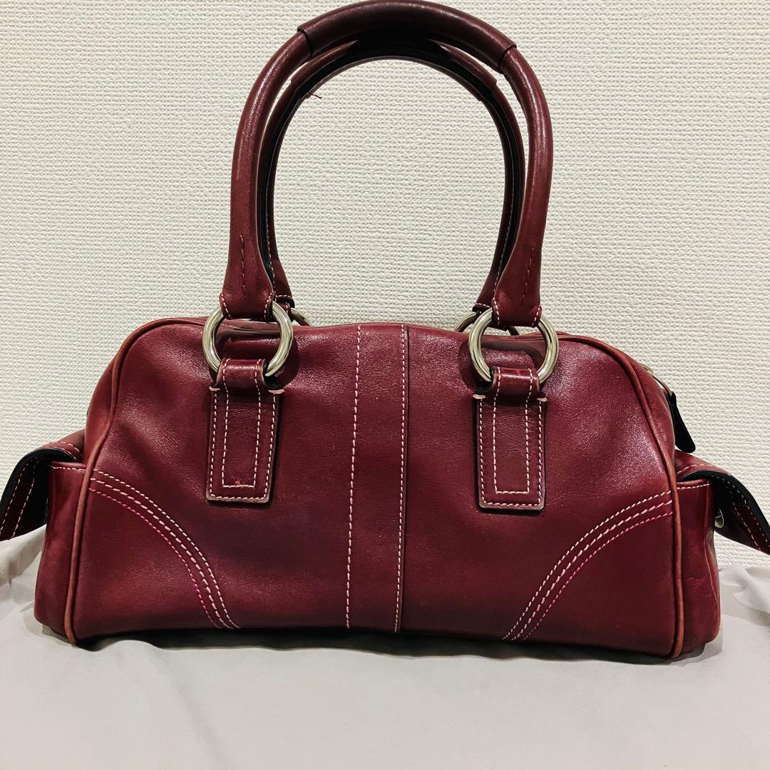 オールドコーチ coach ハンドバッグ　8A10 ボルドー　レザー