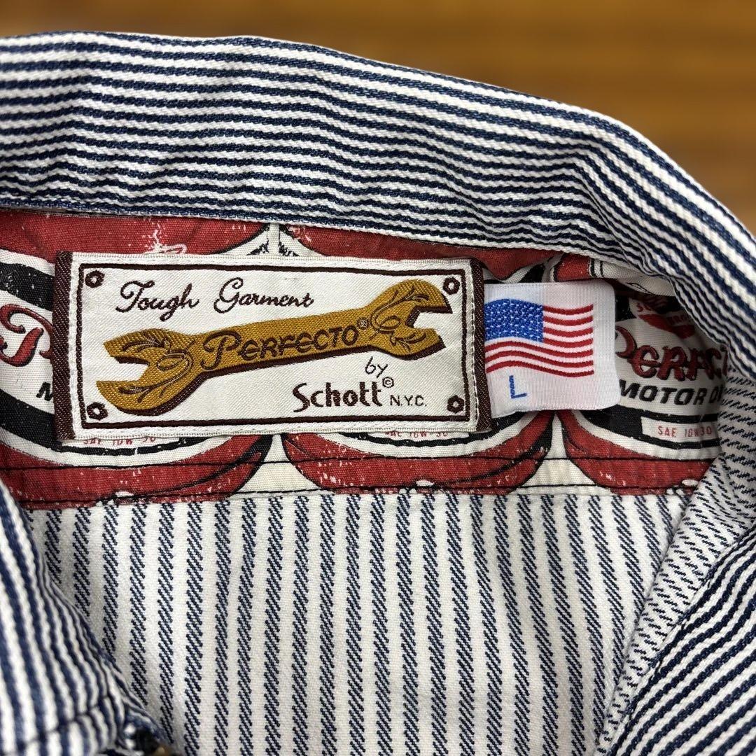 SCHOTT PERFECTO ネイビー ヒッコリージャケット　カバーオール　L