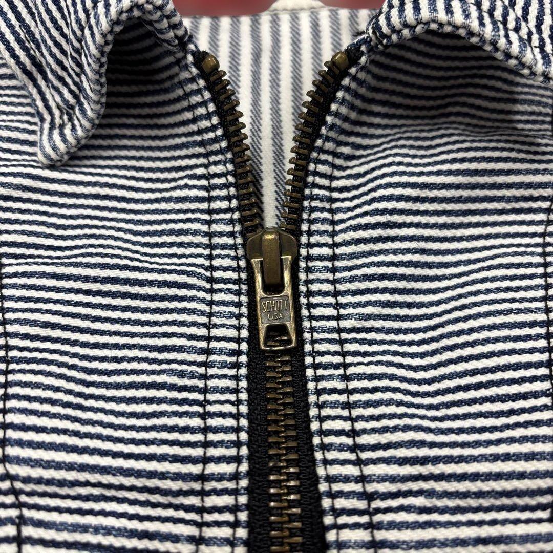 SCHOTT PERFECTO ネイビー ヒッコリージャケット　カバーオール　L