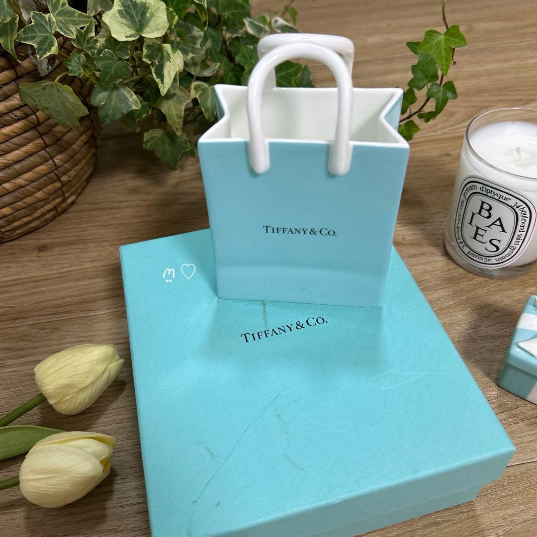 ティファニー　 ショッパー　ショッピングバッグ　オーナメント　陶器インテリア置物