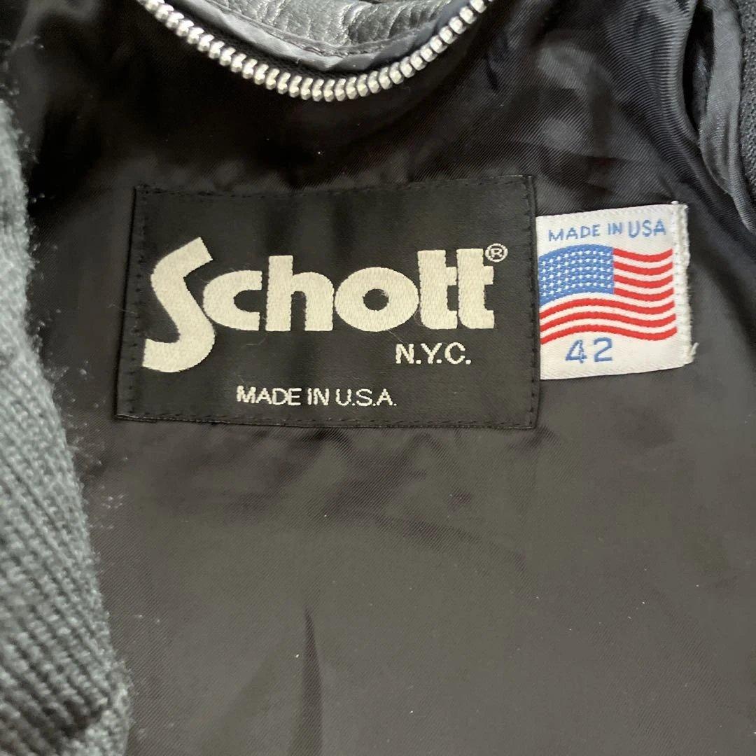 革ジャン　schott シングルライダース　141 インナーボア　42 米国製
