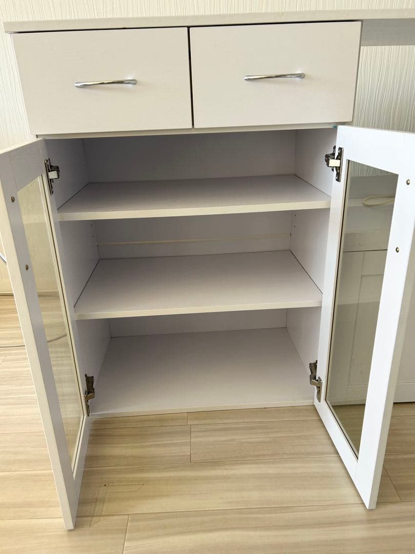 【直接引き取り限定】【大阪市旭区】ホワイト 食器棚シンプルデザイン