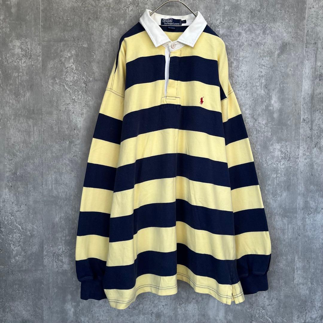 【オーバーサイズ】ポロ ラルフローレン ボーダー 長袖 ラガーシャツ 古着