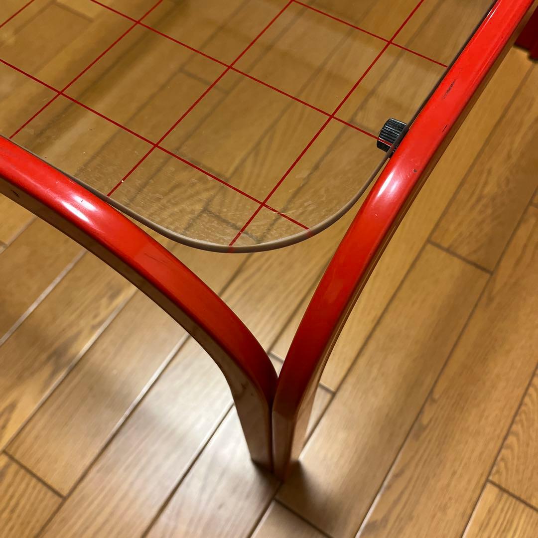 ‼️5/11まで‼️80s レトロポップ　ガラストップ　アイアンテーブルグリッド柄