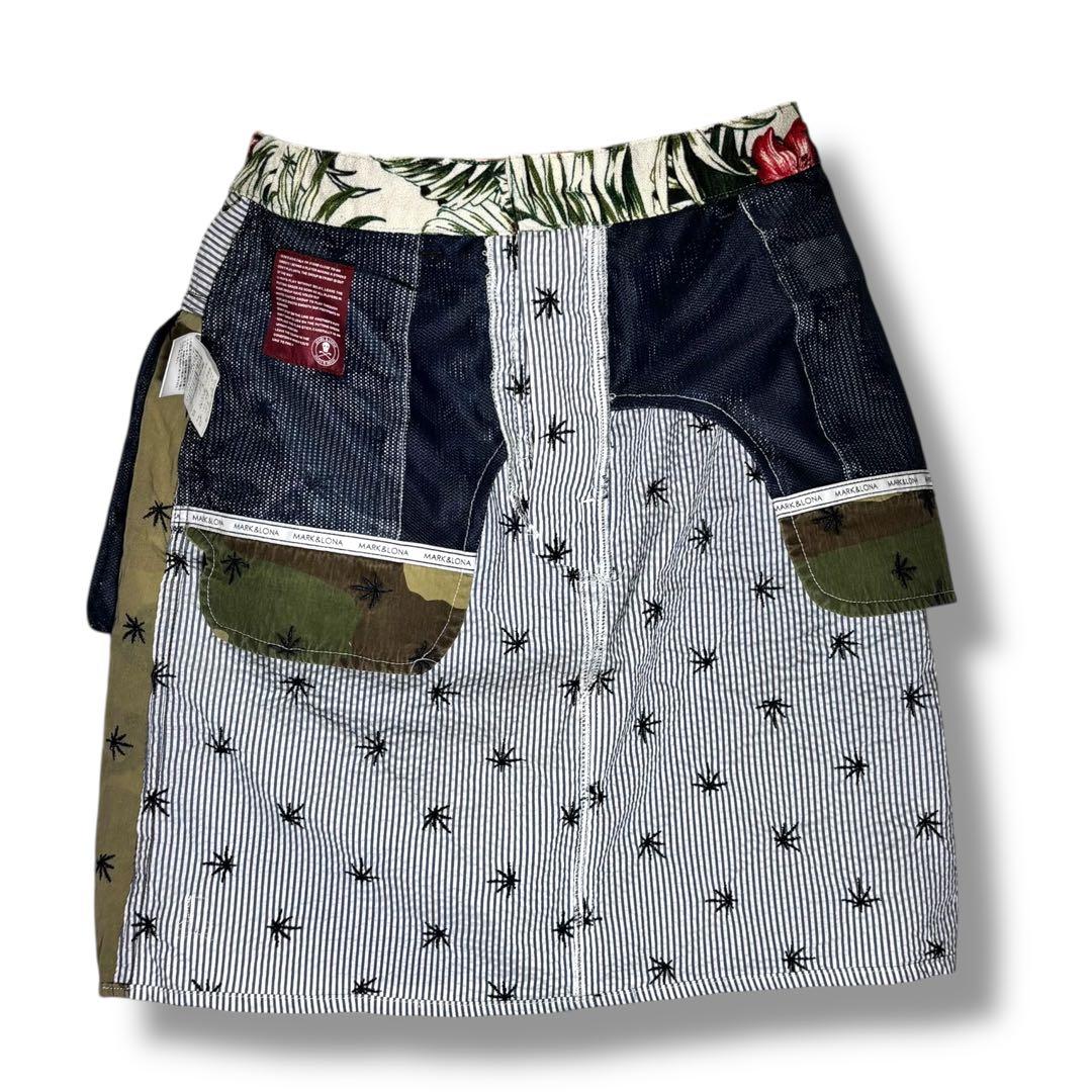 MARK&LONA マークアンドロナ スカート S ストライプ 迷彩 カモフラ