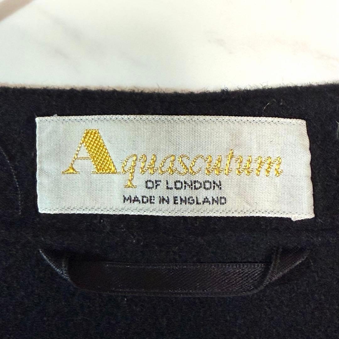 アクアスキュータム 黒 ポンチョ ケープ マントコート ロングコート