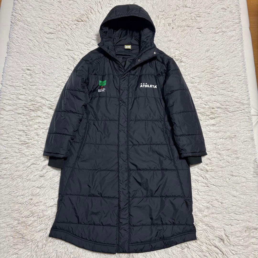 未使用級 ATHLETA ベンチコート ブラック フード 保温性 軽量