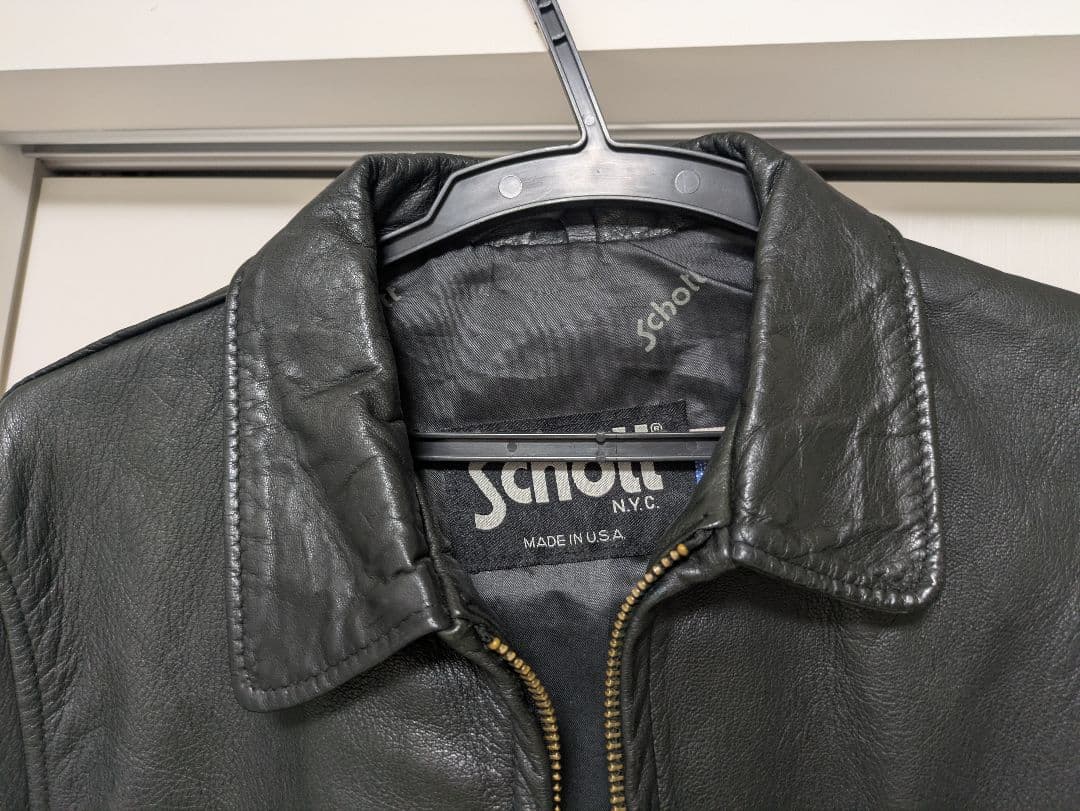 ​【美品】Schott 103US 襟付 レザージャケット 牛革 W247