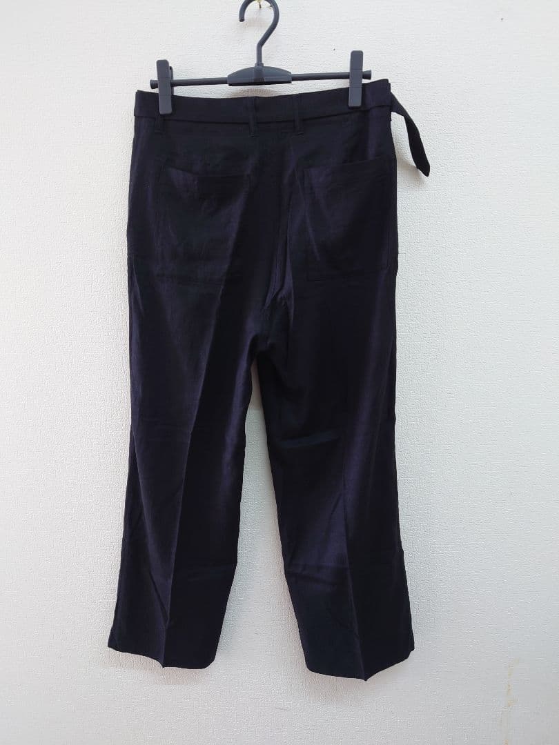 shiun LINEN BELTED PANTS 黒　サイズМ