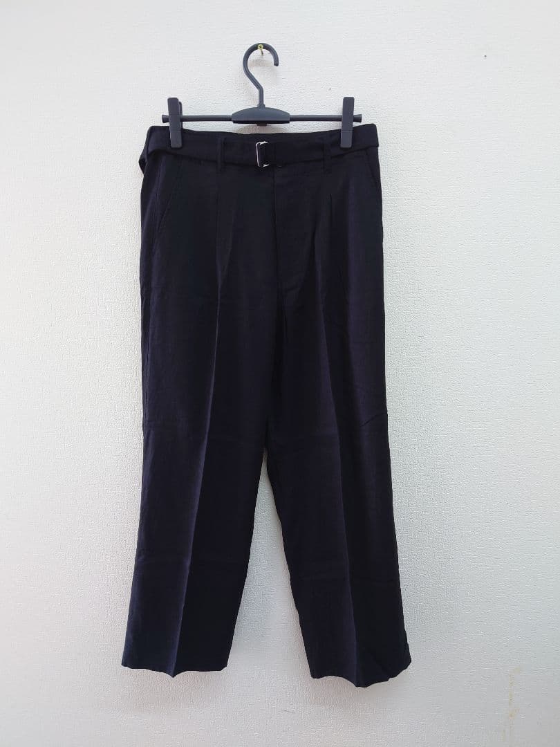 shiun LINEN BELTED PANTS 黒　サイズМ