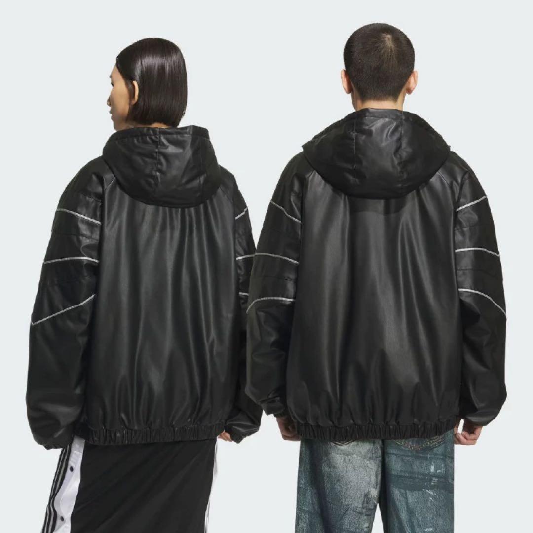 値下げ可　アディダス オリジナルス フェイクレザー ジャケット 黒