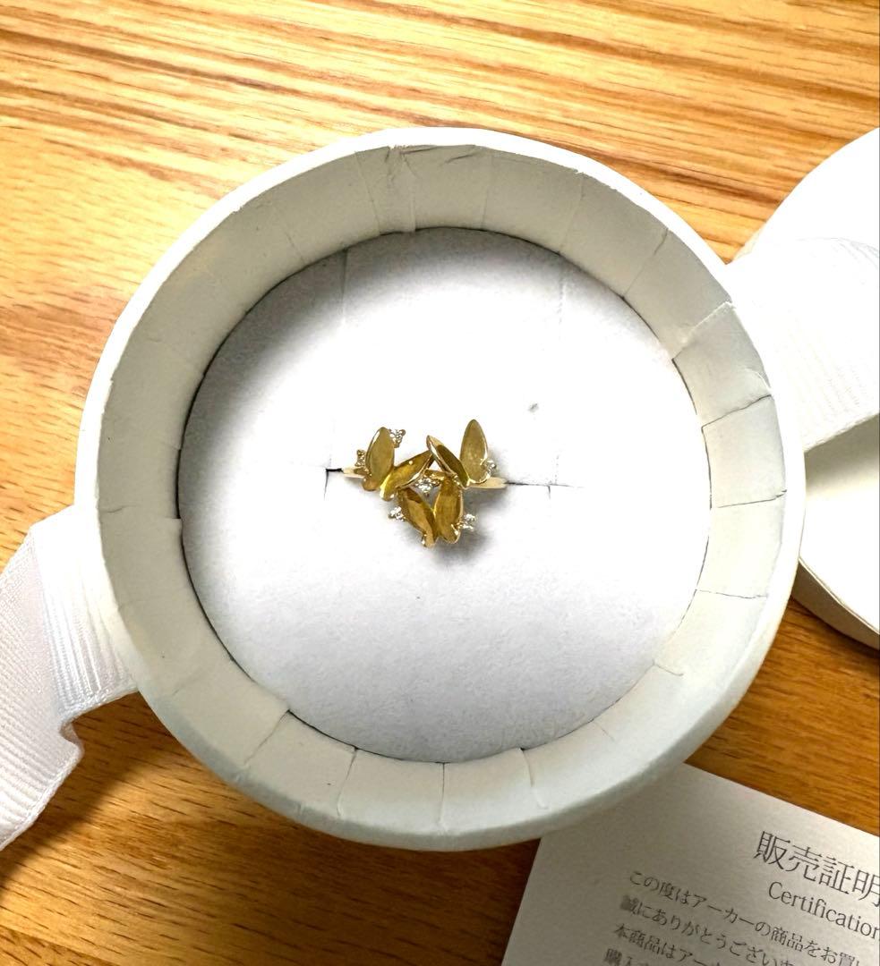 AHKAH パピヨンブリリアン（ダイヤモンド）リング　k18