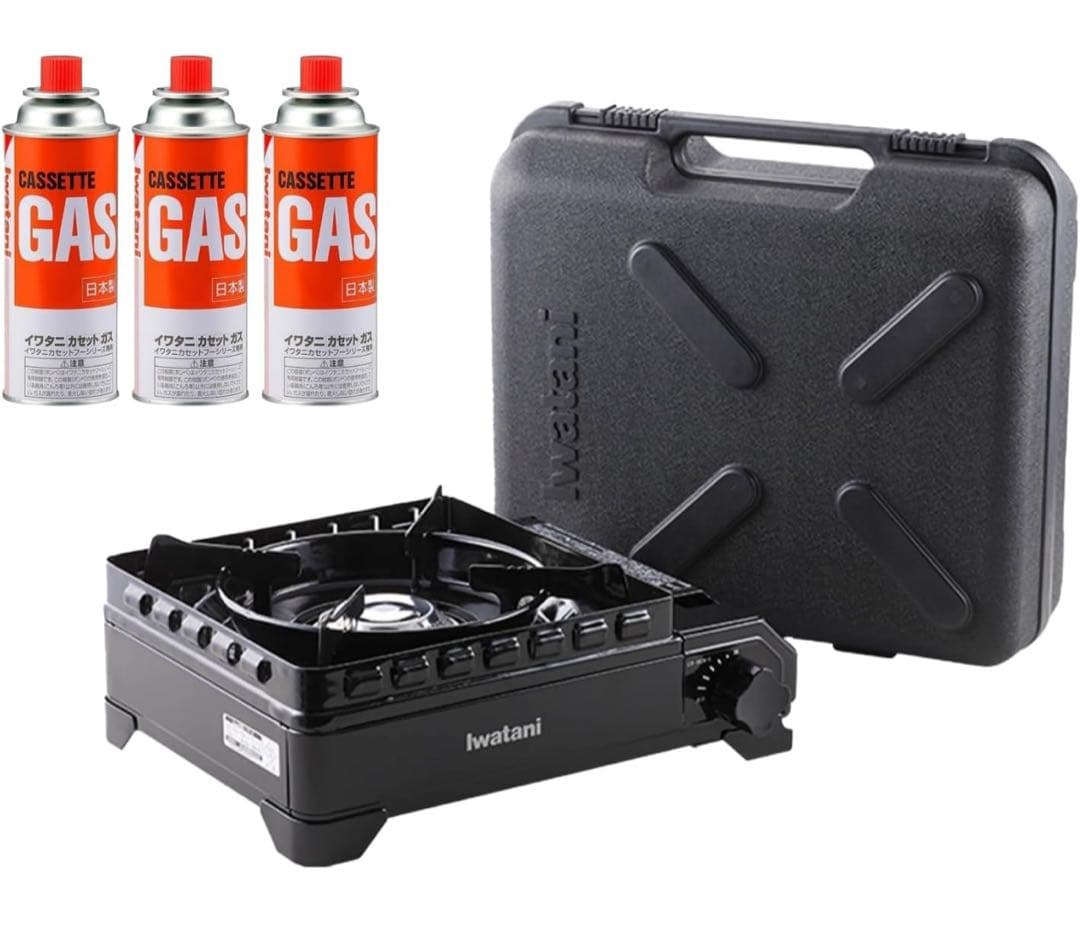 イワタニ タフまる ブラック ケース カセットガス3本付き