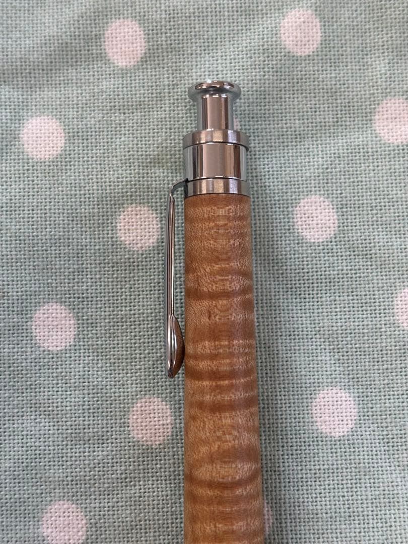 美品 工房楔 楓 ちぢみ杢 0.5 シャープペンシル 固定式口金付き