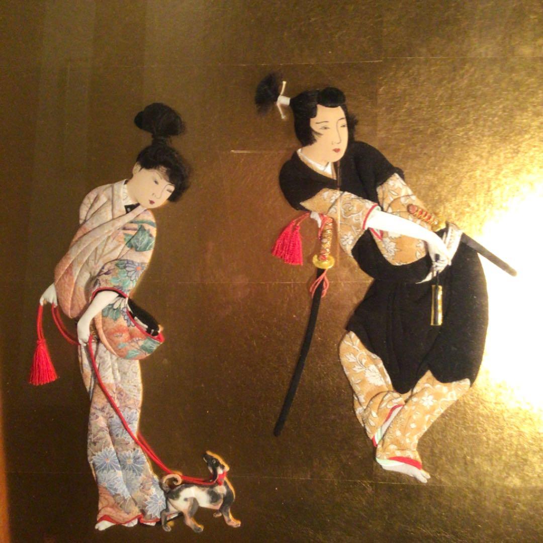 作家物　押し絵画　縮緬細工歌舞伎者（川越みよ子）10号栞付michiko❣️