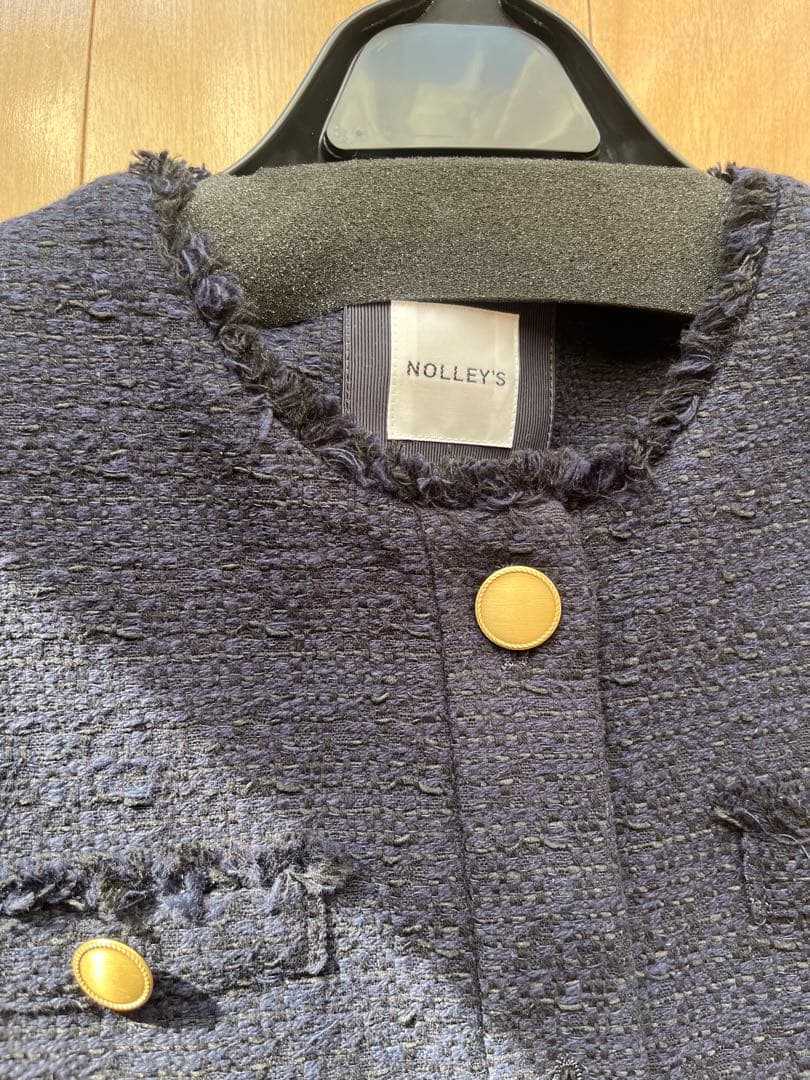 【ともにゃん】ノーリーズ ネイビー ジレフロントボタン ポケット付き