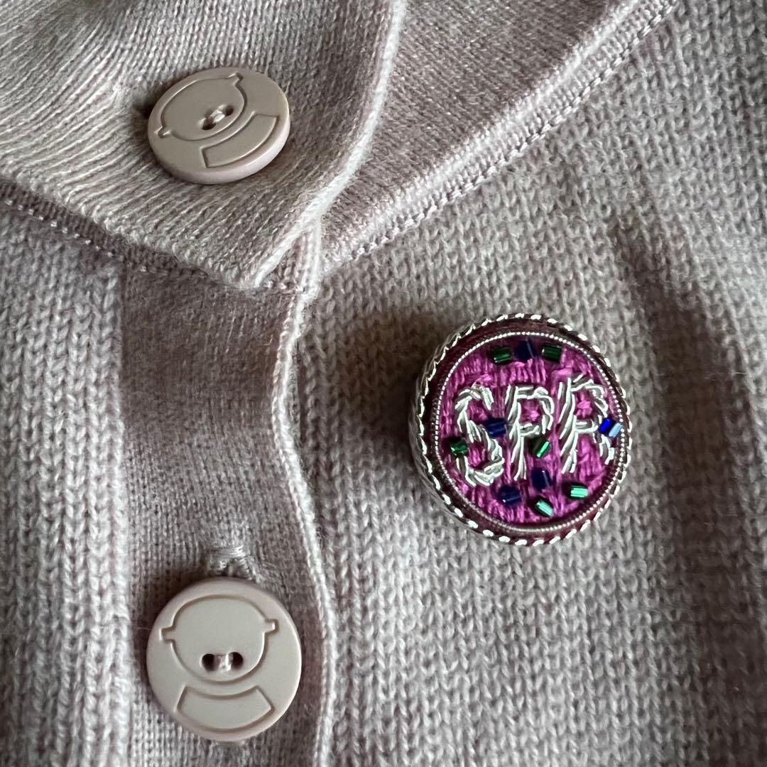 新品未使用 PICONE ピンク ニット ケープコート 飾りボタン付き