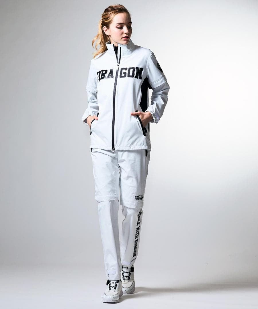 新品☆ダンスウィズドラゴン ストレッチ レイン ブルゾン☆ホワイト☆XXLサイズ