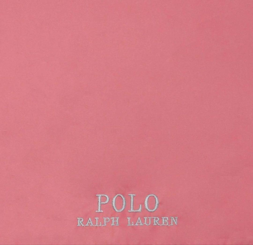 ポロラルフローレン晴雨兼用ローズピンク 折りたたみ傘 トートバッグ付きバイカラー