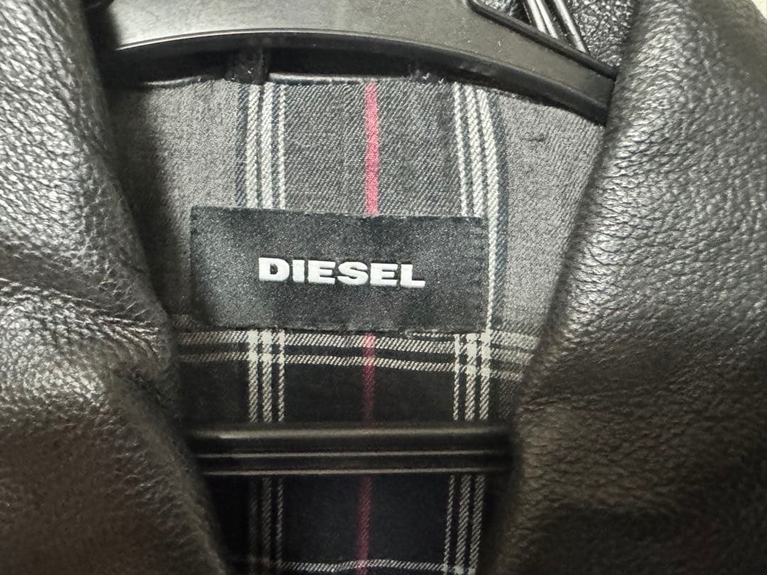 【美品】DIESEL ディーゼル キャンバスレイヤードジャケット レザー