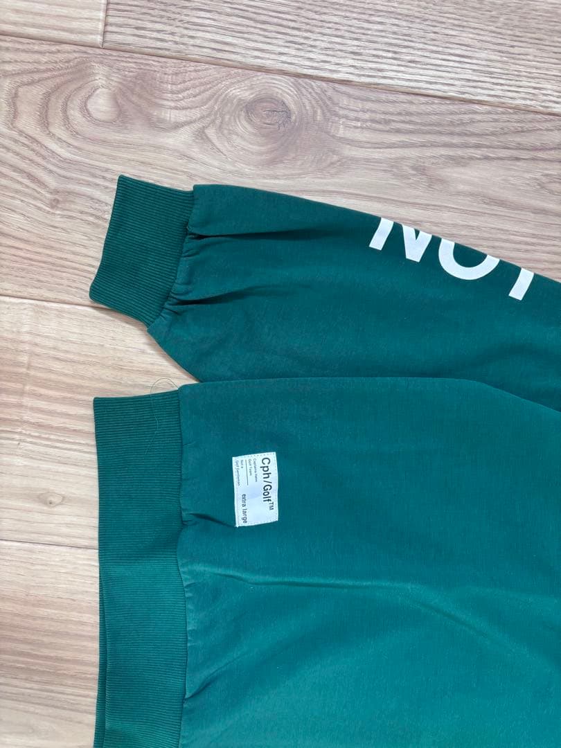 ロゴモックネックシャツ　グリーン　XL