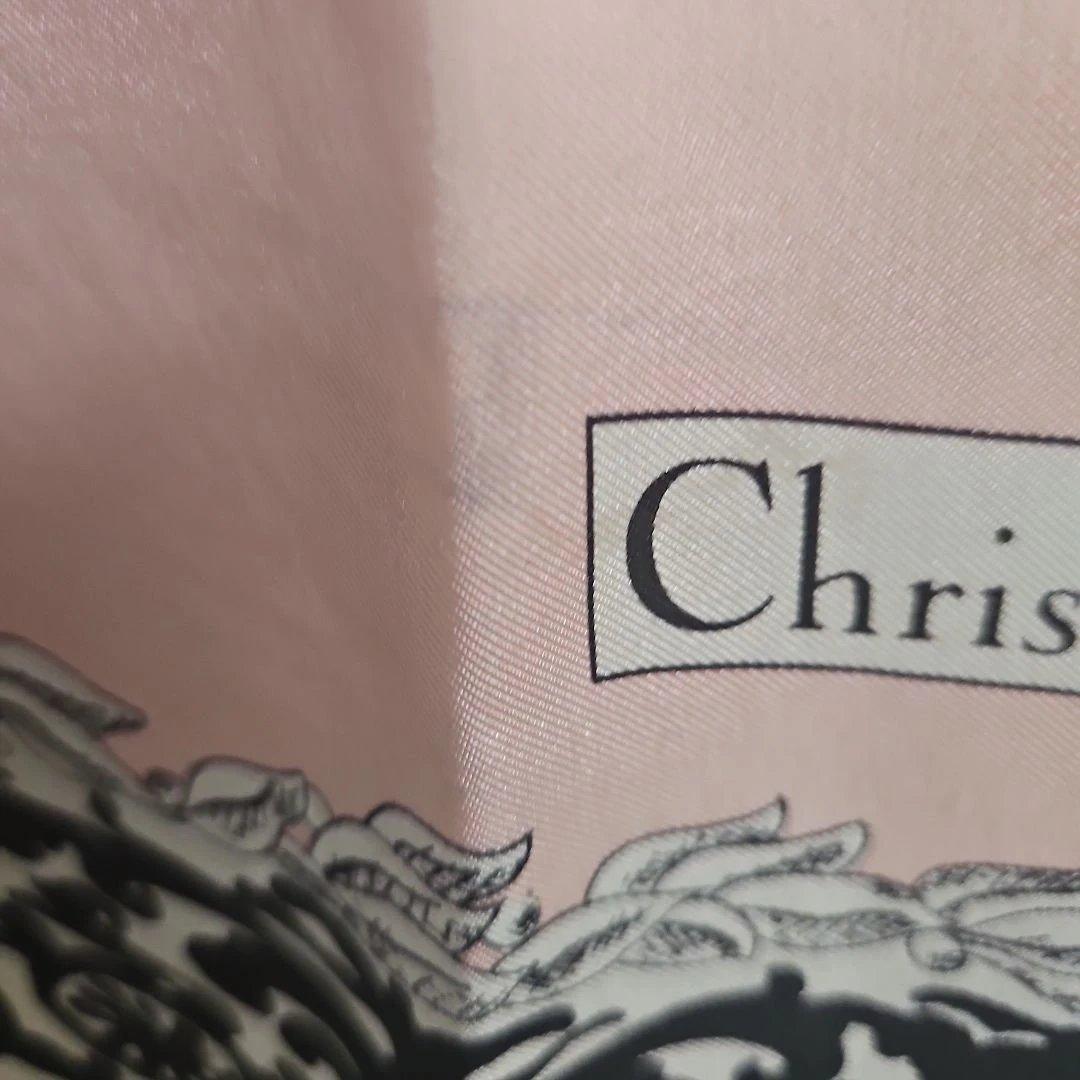 【ゆさき】【大判】クリスチャン・ディオール　シルク100%　スカーフピンク