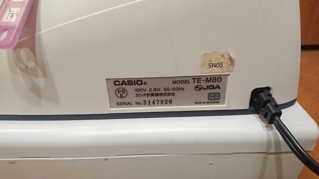 CASIO TE-M80 電子レジスター　ジャンク