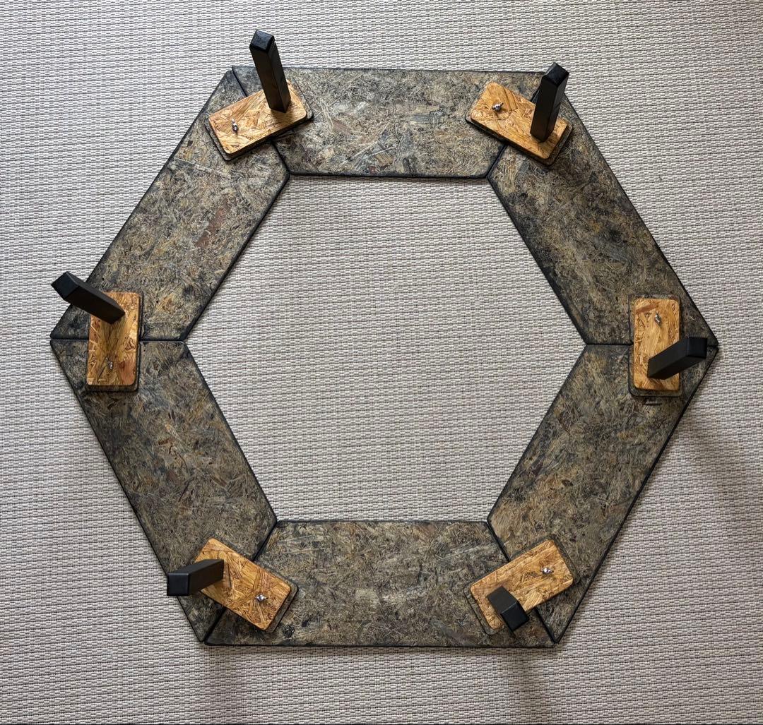 ヘキサテーブル65センターテーブル付きスケルトンブラック塗装 FHC65sb