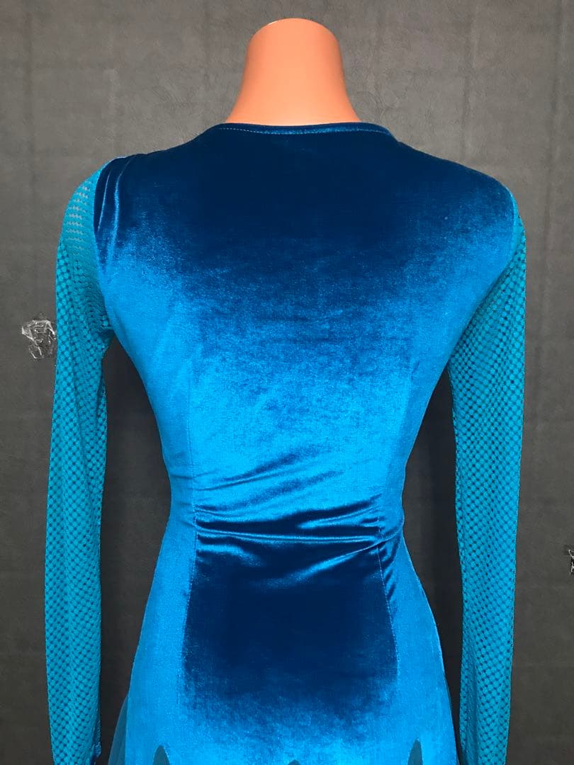 ⭐️青ベロアスタンダードワンピース 376