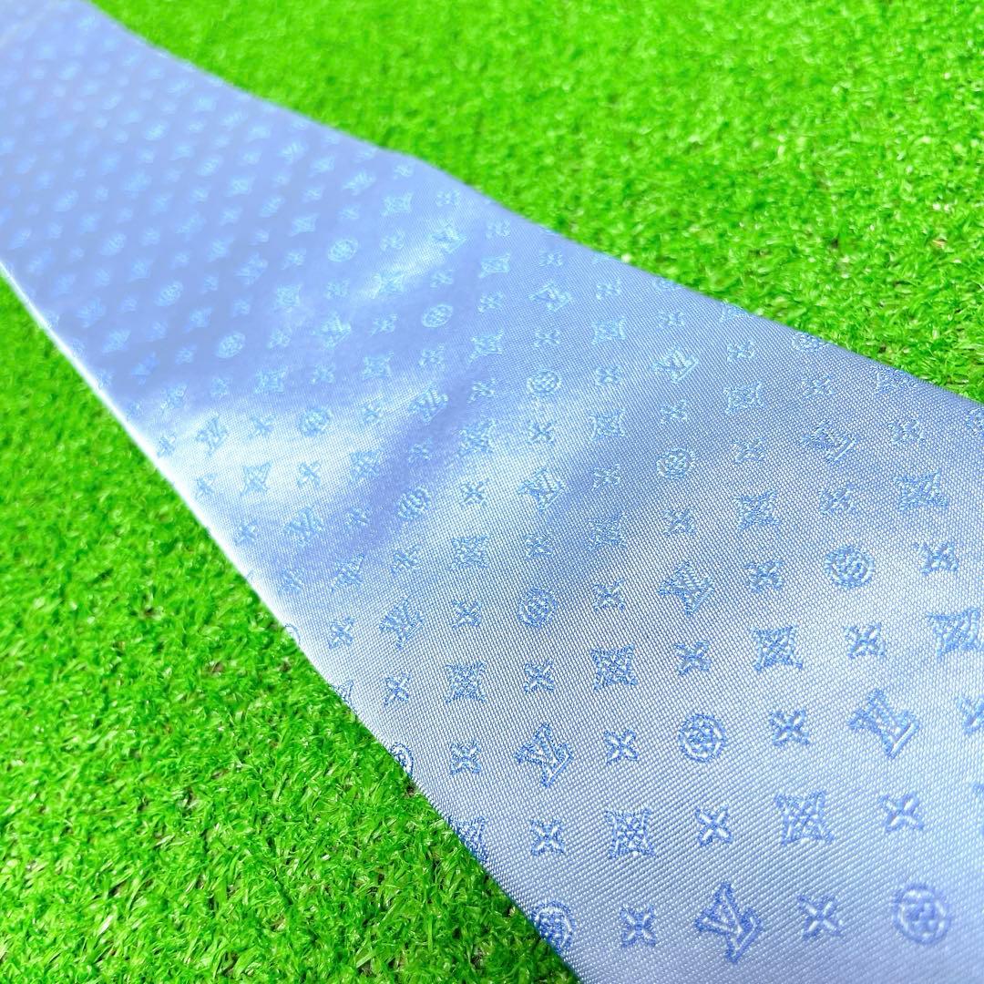 ヴィトン クラヴァット モノグラム アジュール MR0261 シルク ブルー