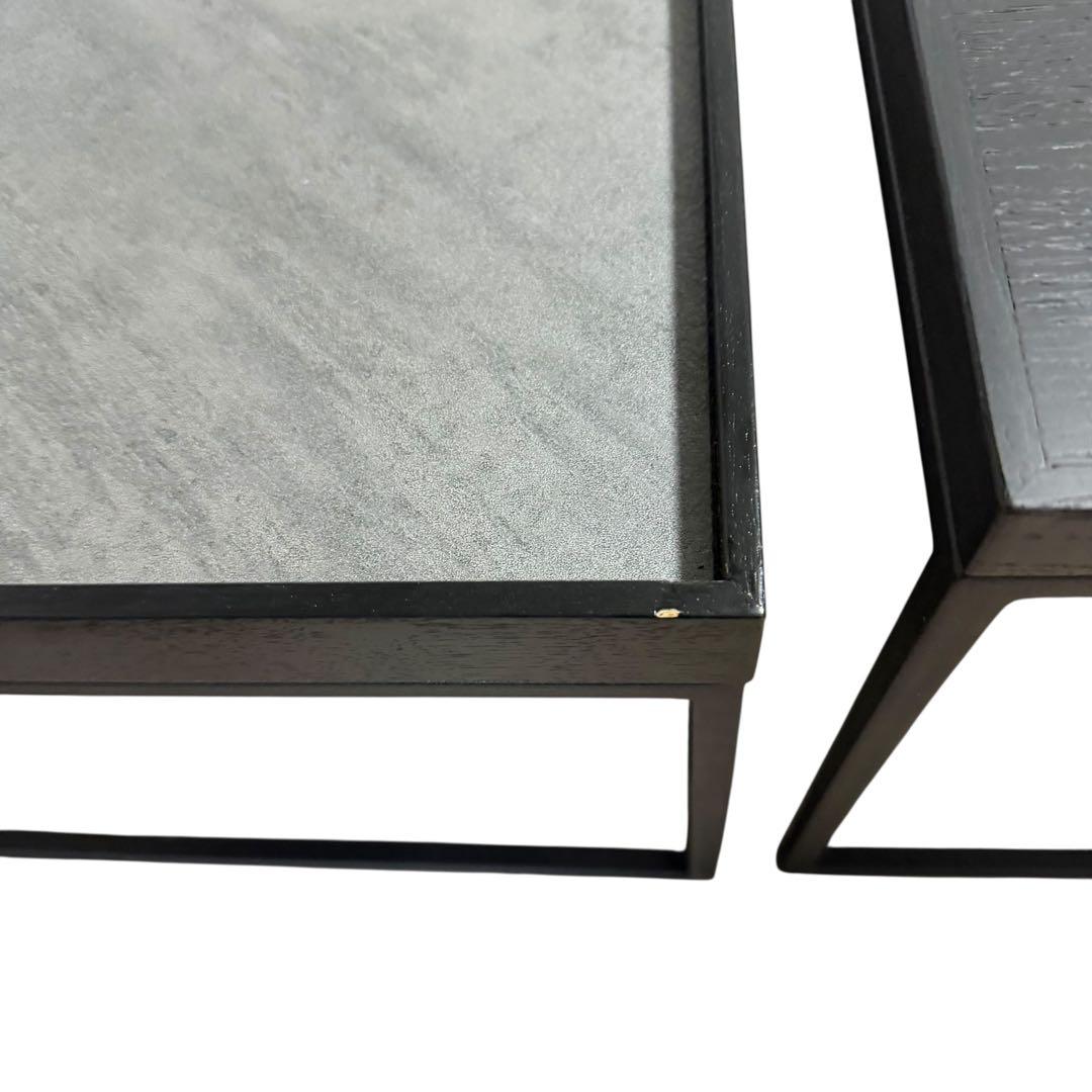 東谷 ネストローテーブル2個セット 大理石調×オーク