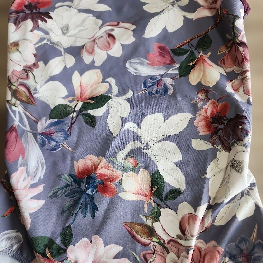 eleve 花柄レオタード グレーとパープル