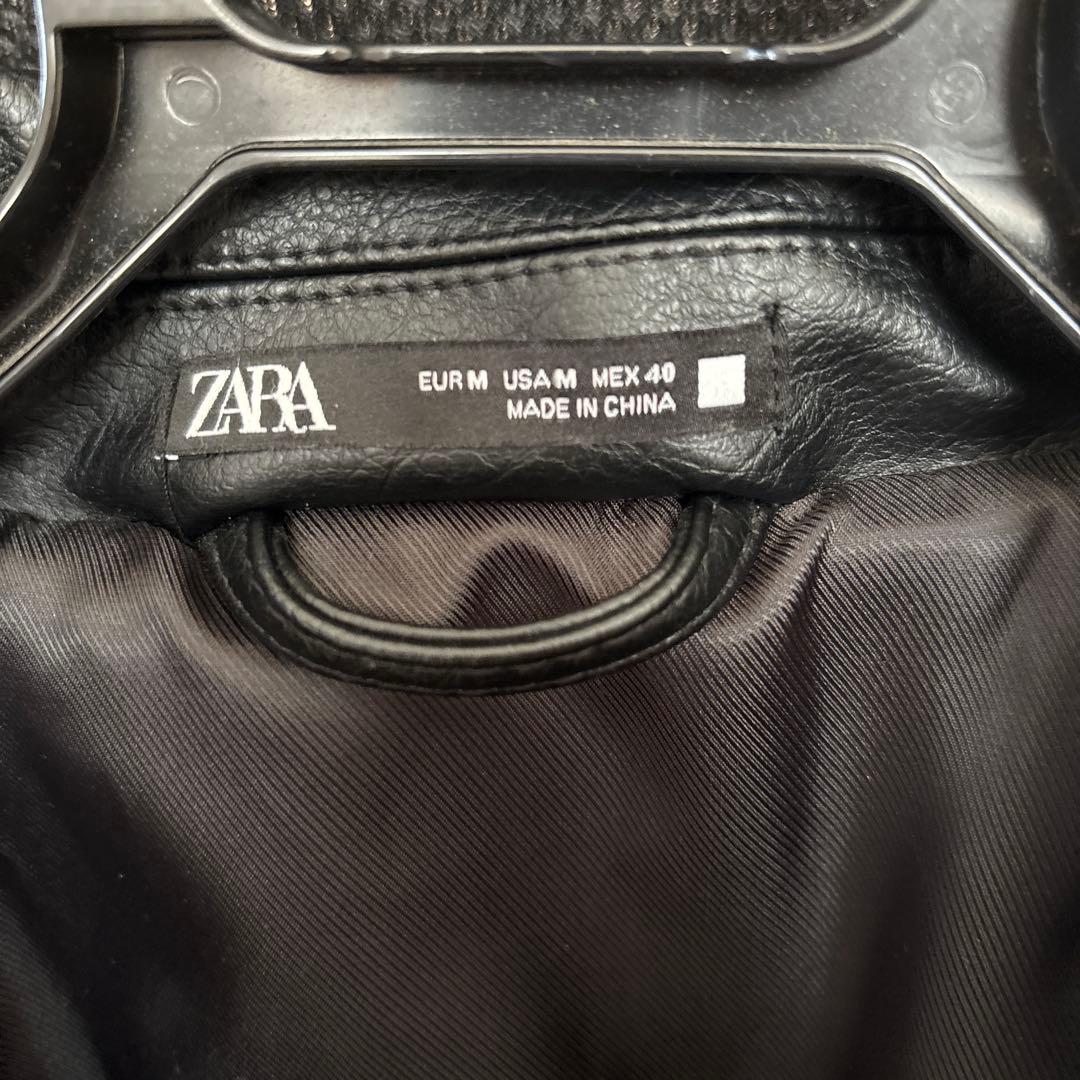 ZARA フェイクレザーライダースジャケット　Mサイズ