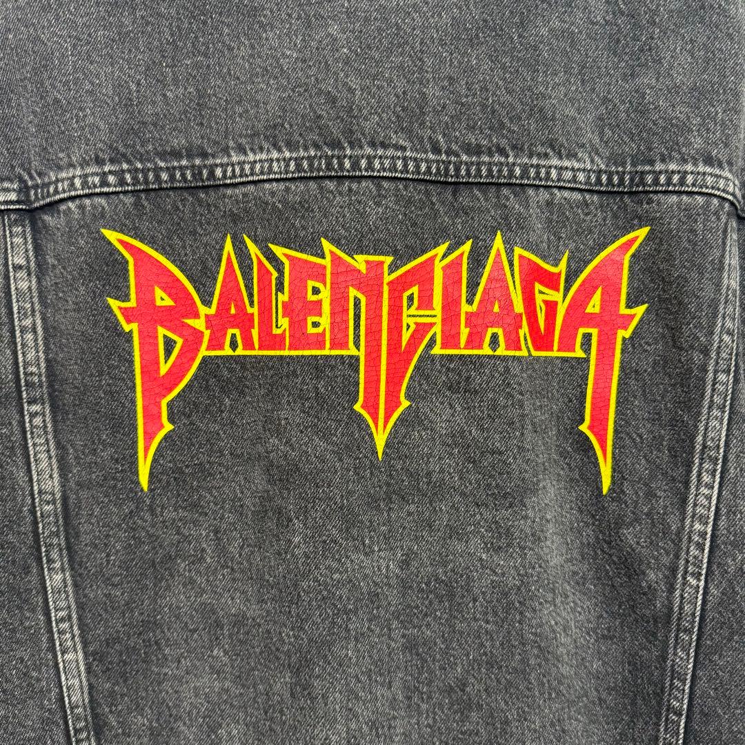 BALENCIAGA サイズ1 22ssメタルロゴウォッシュド デニムジャケット