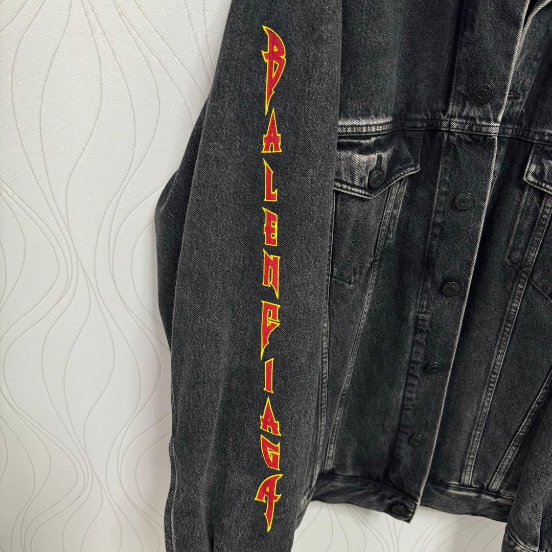 BALENCIAGA サイズ1 22ssメタルロゴウォッシュド デニムジャケット
