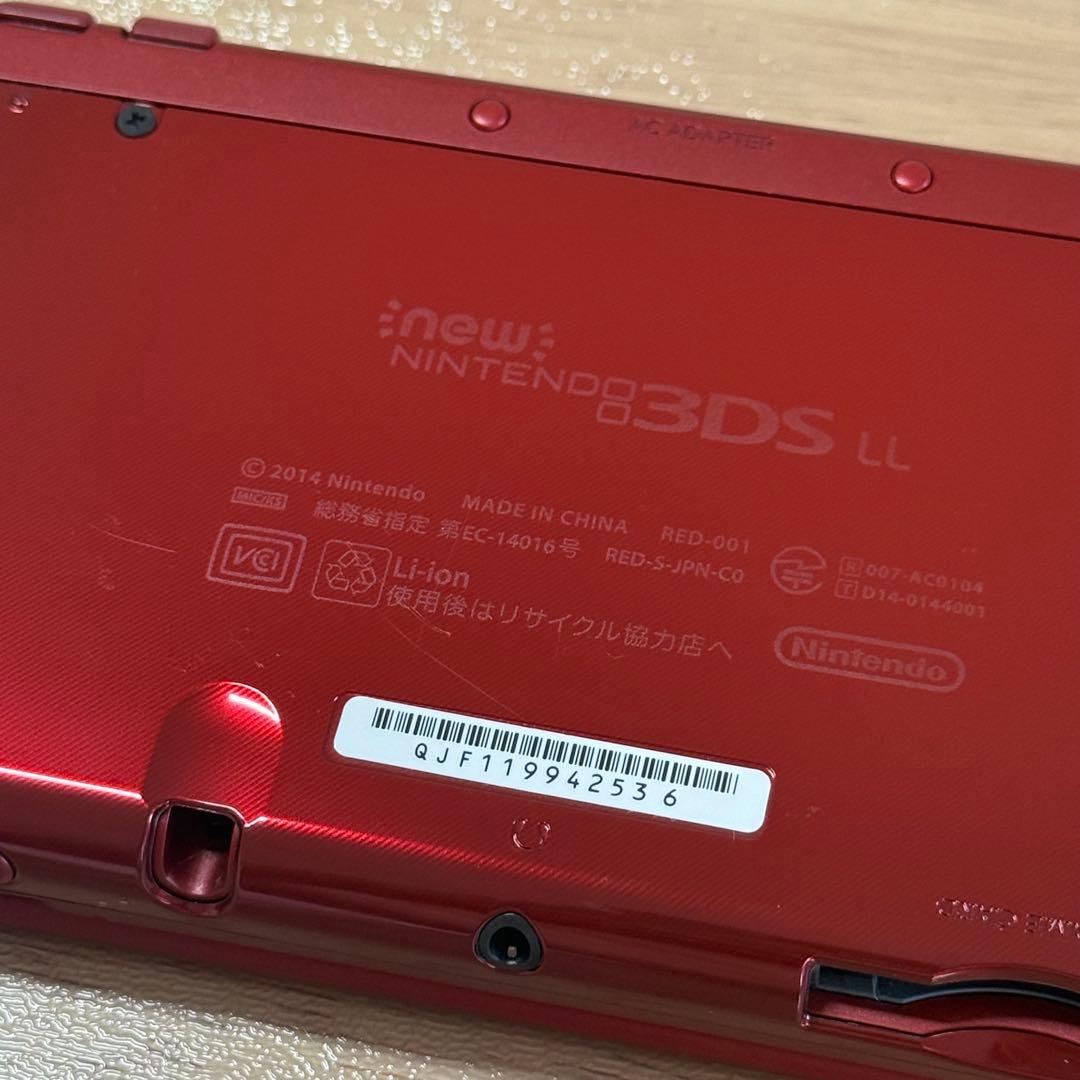 7-040【美品】Newニンテンドー3DS LL メタリックレッド 下IPS