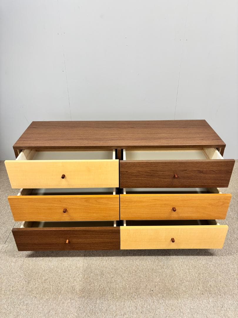 チェスト 6段 木製 ミッドセンチュリー 北欧風 収納家具 中村敬木工 引取限定